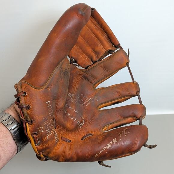 Vintage Flexotan Deep Cuf Pocket Baseball Glove Ted Williams Model TW - Picture 1 of 9
